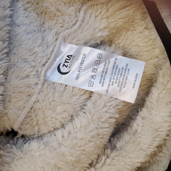 Zyia Womens Fluffy Cream  Cozy Pullover 1/4 Zip Sweater Sweatshirt Pullover sz L - Picture 8 of 8